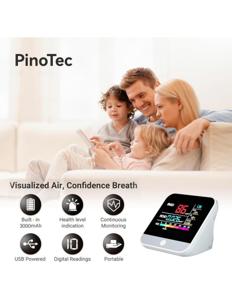 Monitor de Calidad del Aire PinoTec AK3 13 en 1 Portátil