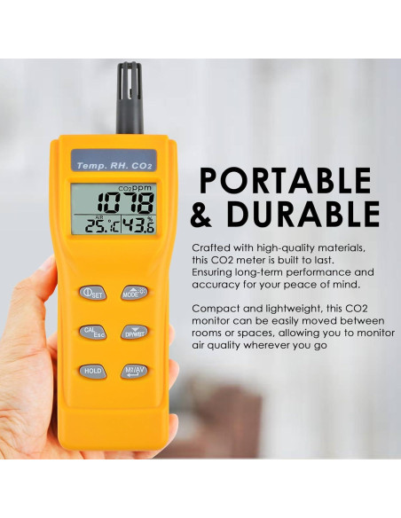 Detector de CO2 Digital TEKCOPLUS COTK-57 con Alarma