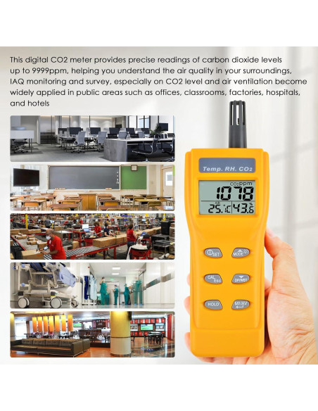 Detector de CO2 Digital TEKCOPLUS COTK-57 con Alarma