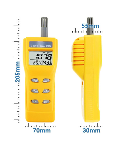 Detector de CO2 Digital TEKCOPLUS COTK-57 con Alarma