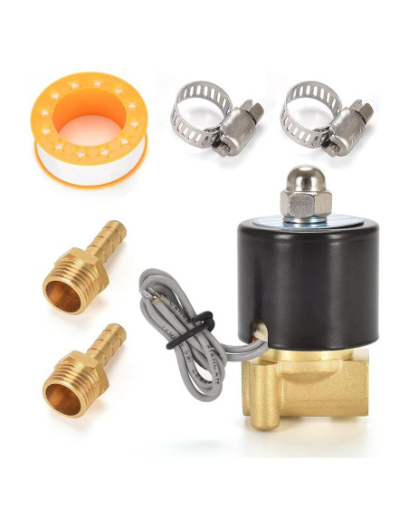 Válvula Solenoide Eléctrica CGELE 12V 1/4" Latón Normalmente Cerrada