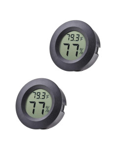 Paquete de 2 Higrómetros Termómetros Digitales Veanic Mini LCD
