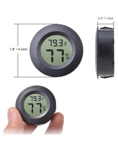 Paquete de 2 Higrómetros Termómetros Digitales Veanic Mini LCD 2