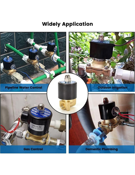 Válvula Solenoide Eléctrica CGELE 12V 1/4" Latón Normalmente Cerrada