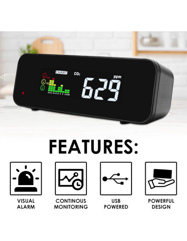 Medidor de CO2 y Temperatura DANOPLUS KIB0385 0-5000ppm