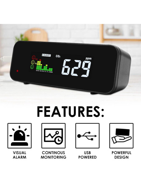 Medidor de CO2 y Temperatura DANOPLUS KIB0385 0-5000ppm