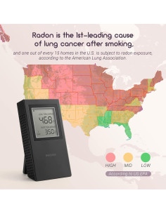 Detector de Radón INKBIRD Portátil para el Hogar - Modelo INK-RD1-US-BLACK 2