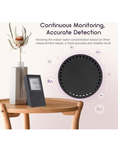 Detector de Radón INKBIRD Portátil para el Hogar - Modelo INK-RD1-US-BLACK