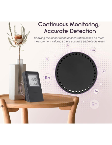 Detector de Radón INKBIRD Portátil para el Hogar - Modelo INK-RD1-US-BLACK