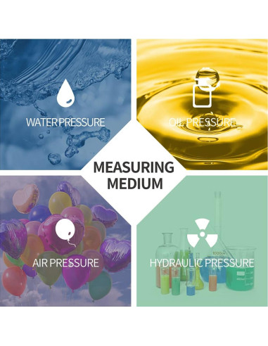 Manómetro de Presión ELECALL 0-100 Psi Acero Inoxidable 2.5"