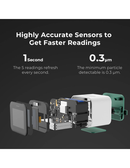 Monitor de Calidad de Aire Qingping Lite, Wi-Fi, 5 en 1