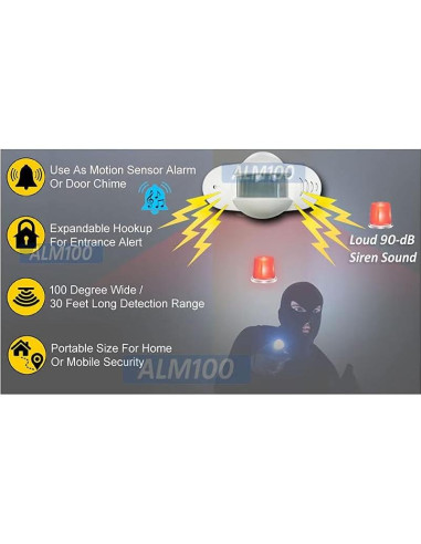 Sistema de Alarma de Movimiento Portátil AllAboutAdapters 9m