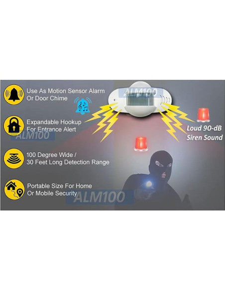 Sistema de Alarma de Movimiento Portátil AllAboutAdapters 9m
