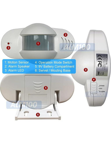 Sistema de Alarma de Movimiento Portátil AllAboutAdapters 9m