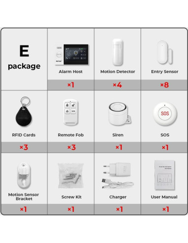 Sistema de Alarma Inalámbrico PGST PG107F - Pantalla Táctil 4.3"