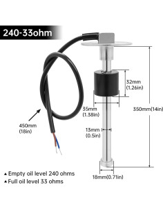 Unidad de envío de combustible ARTI LAURA 14" Sensor acero inoxidable 2