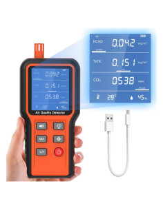 Monitor de Calidad del Aire Interior DUOYI 5-en-1 HCHO CO2 TVOC