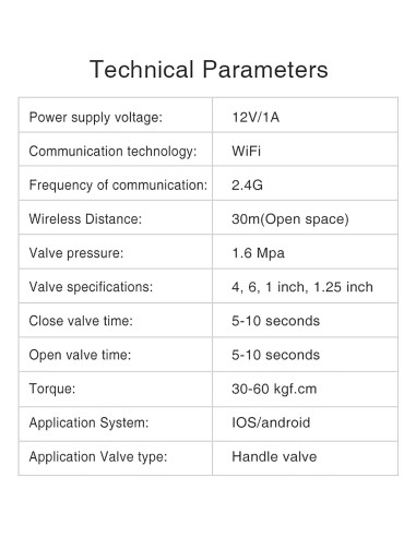 Válvula de Agua Wifi Inteligente Gaoducash 12V Cobre