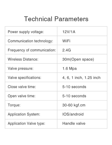 Válvula de Agua Wifi Inteligente Gaoducash 12V Cobre