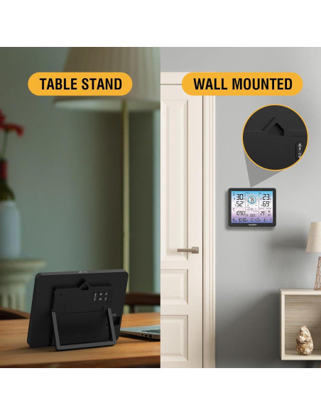 Estación Meteorológica Inalámbrica Raddy VP7 5-en-1 con Pantalla 18.8 cm