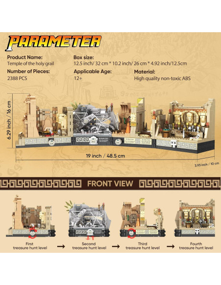 Juego de Construcción Templo del Ídolo Dorado QEINIE 2388PCS
