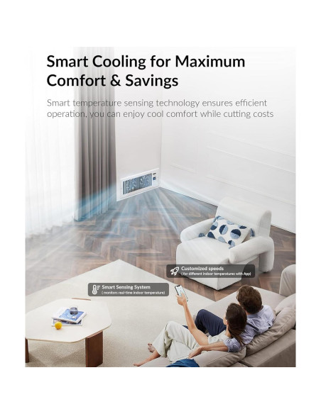 Ventilador Aumentador Howeall 4x12" Blanco Silencioso WiFi