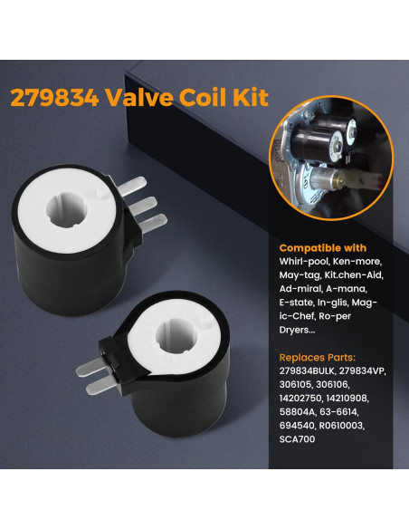 Kit de Reparación Secadora Gas NISHCON 279311 279834 338906