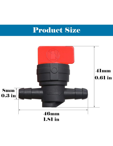 Válvula de Corte de Combustible Tnisesm 2 Piezas 6.35mm