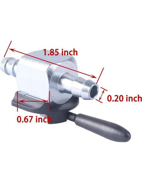 Válvula de Corte de Combustible Podoy 1/4" Metal Paquete de 2