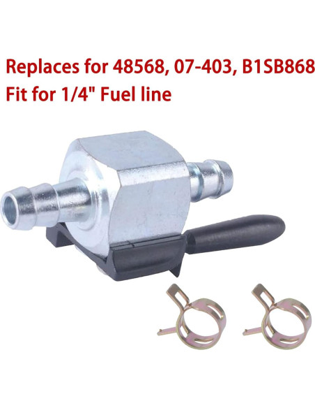 Válvula de Corte de Combustible Podoy 1/4" Metal Paquete de 2