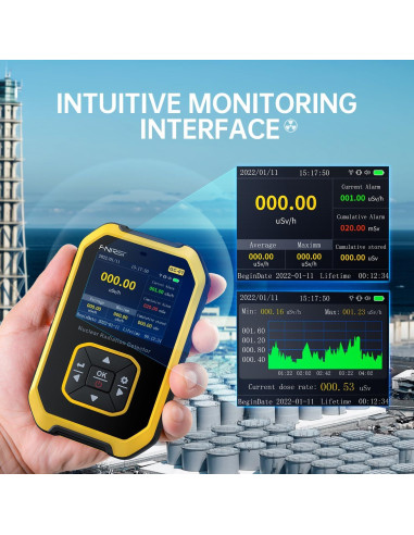 Detector de Radiación Nuclear FNIRSI GC-01 Portátil con Alarma