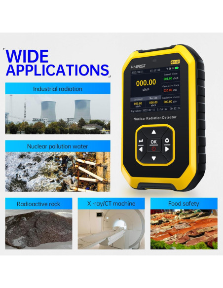 Detector de Radiación Nuclear FNIRSI GC-01 Portátil con Alarma