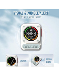Detector de Monóxido de Carbono Portátil MOESAPU BH-X01 3-en-1 2