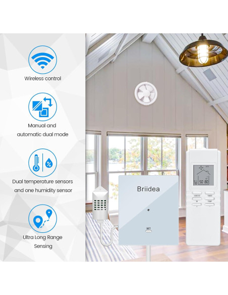 Control Remoto para Ventilador de Escape Briidea 360W Blanco