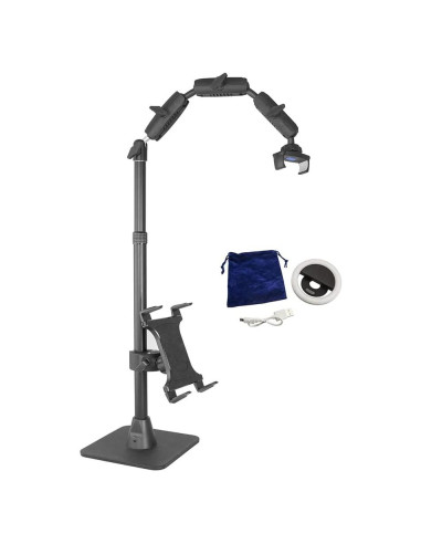 Soporte Ajustable ARKON con Luz de Anillo y Tableta