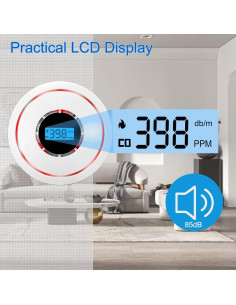 Detector de Humo y Monóxido de Carbono SCNBAORE CDR-815 2