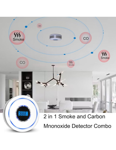 Detector de Humo y Monóxido de Carbono SCNBAORE CDR-815