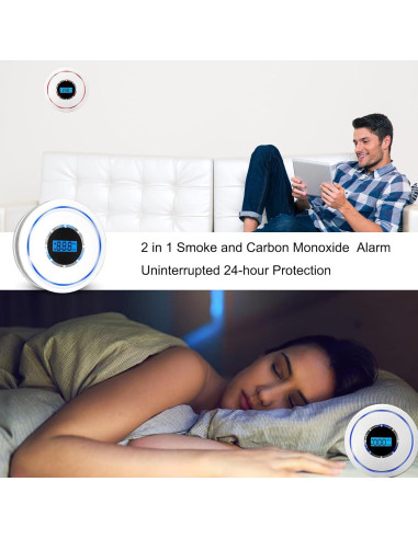 Detector de Humo y Monóxido de Carbono SCNBAORE CDR-815