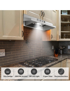 Campana Extractora Zomagas 30" Acero Inoxidable 280 CFM 2