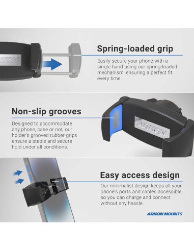 Soporte Ajustable ARKON con Luz de Anillo y Tableta