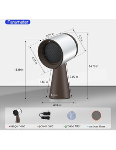 Campana Extractora Portátil AMZCHEF MINI, 3 Velocidades, Bajo Ruido 2