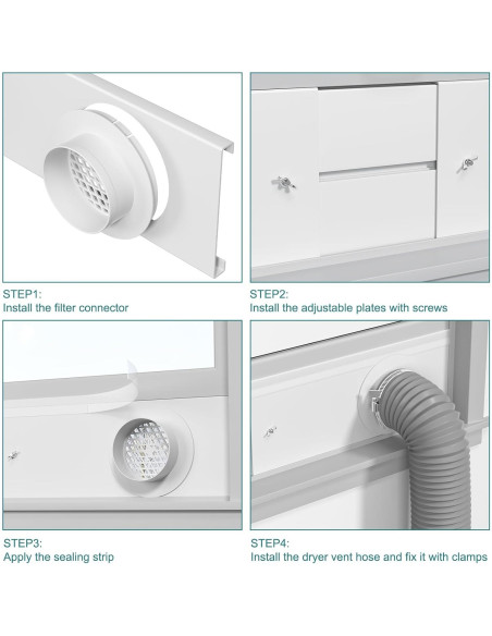 Kit de Ventilación de Ventana HOXHA para Secadora 4"
