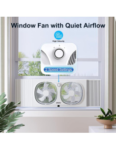 Ventilador de Ventana Doble Shinic WD18-9 70W 22.86cm Beige 2