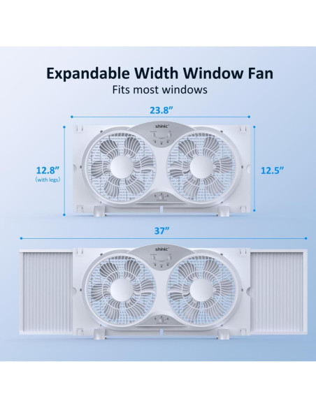 Ventilador de Ventana Shinic BP2-9A, 3 Velocidades, Control Remoto