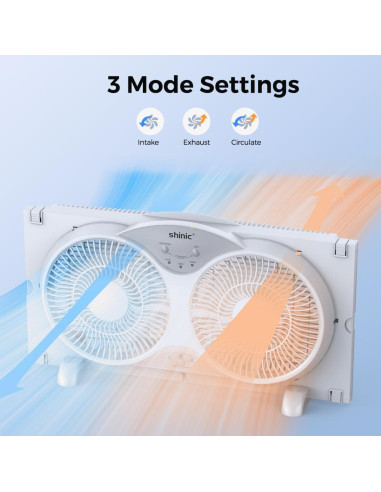 Ventilador de Ventana Shinic BP2-9A, 3 Velocidades, Control Remoto