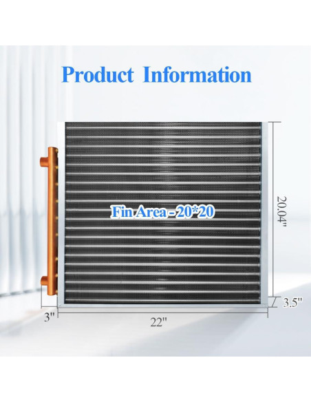 Intercambiador de Calor Agua a Aire AB 20x20 para Estufas