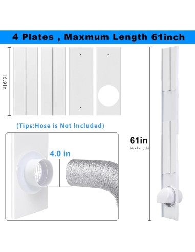 Kit de Ventilación para Ventana de Secadora Linstock 4" con Cubierta