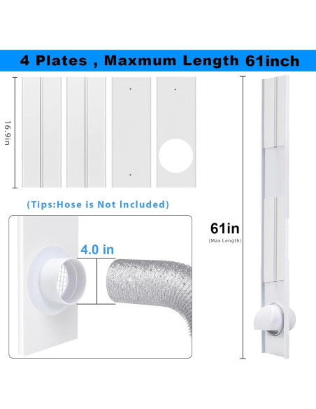 Kit de Ventilación para Ventana de Secadora Linstock 4" con Cubierta