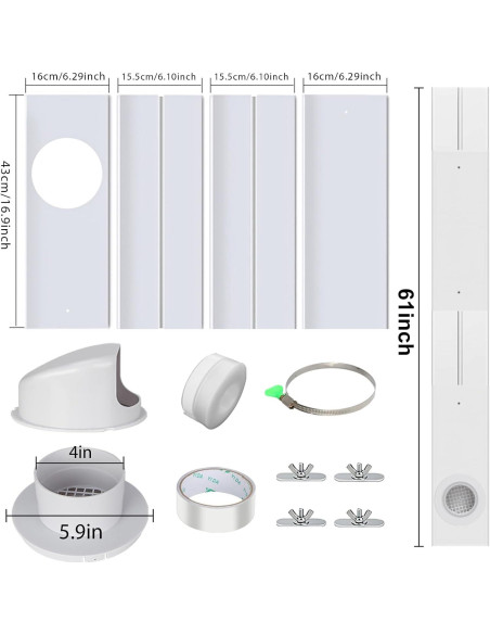 Kit de Ventilación para Ventana de Secadora Linstock 4" con Cubierta