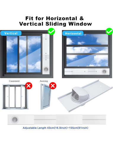 Kit de Ventilación para Ventana de Secadora Linstock 4" con Cubierta